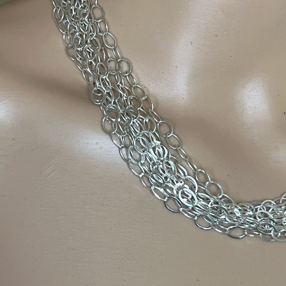Vintage sterling silver 925 MILOR Italy multi chain necklace - Picture 5 of 12